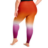 Lesbian Pride Ombre High-Waist Plus Leggings Plus Size Legging - AOP PRIDE MODE
